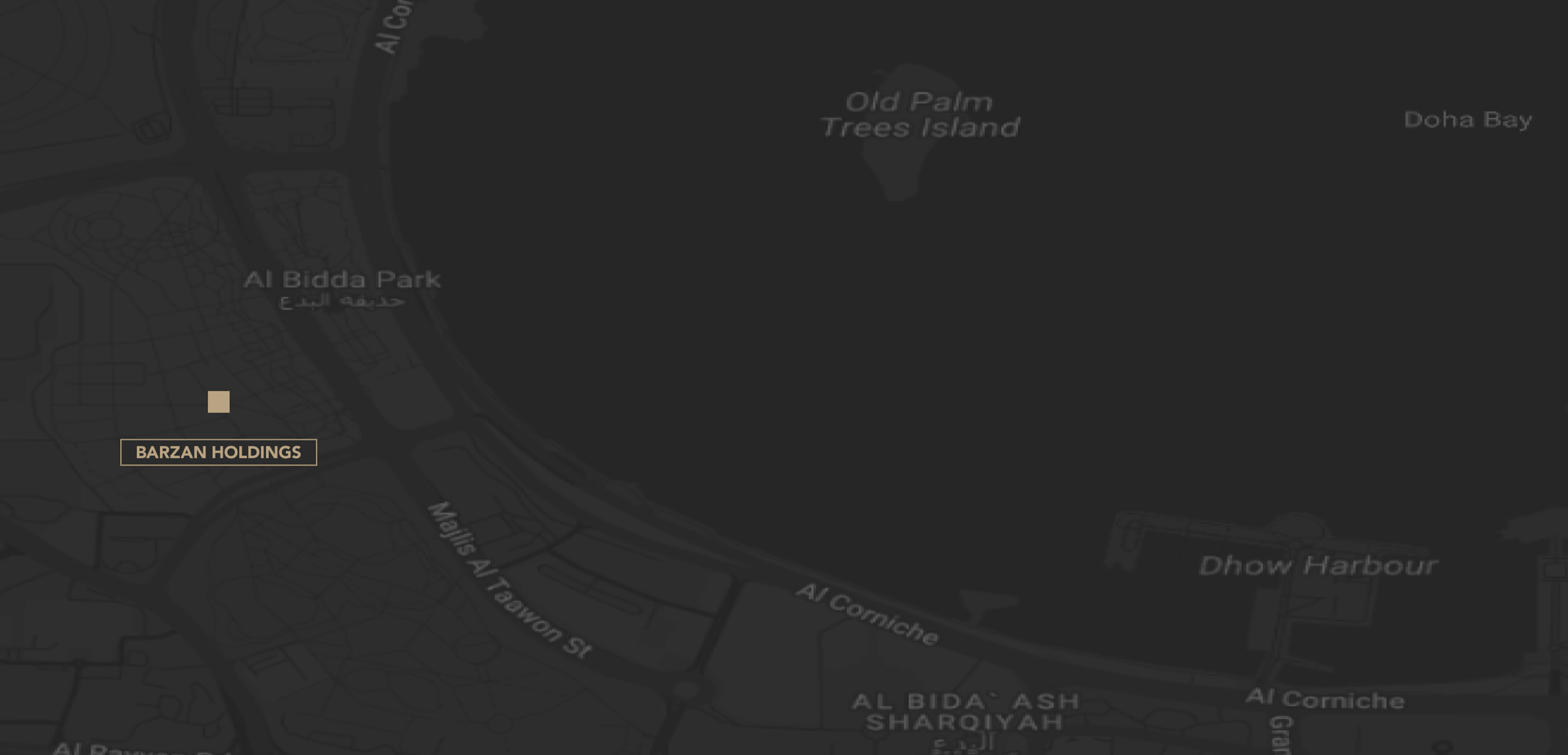 Map showing Barzan Holdings at Burj Doha